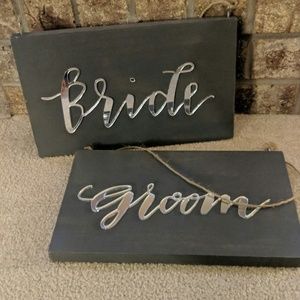 Bride and Groom Chair Signs